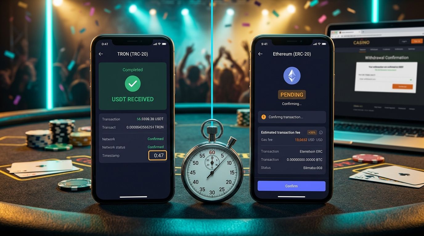 USDT Casino Withdrawals 2026: TRC-20 vs ERC-20 Speed Test